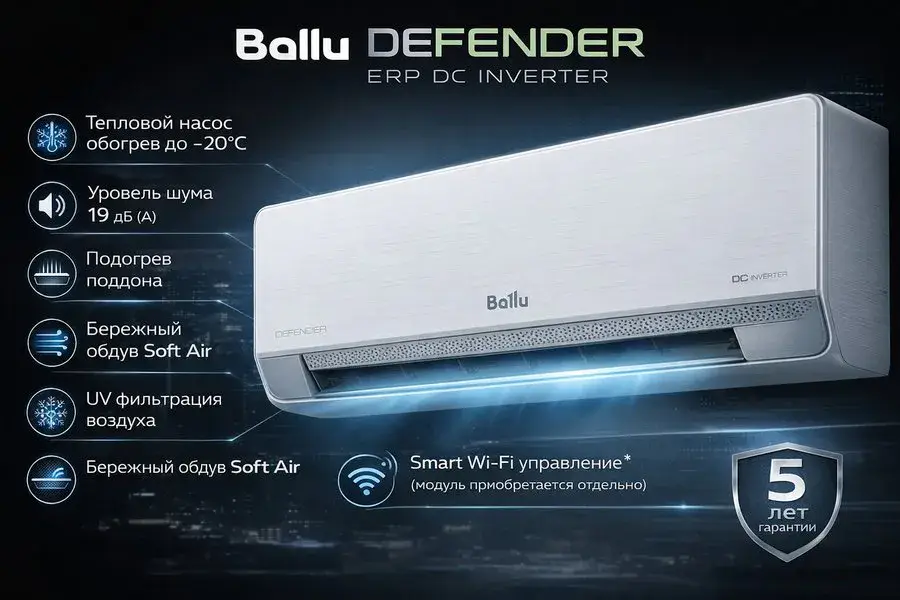 Кондиционер Ballu Defender ERP DC Inverter